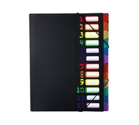 Dossier extensible en papier de gestion de fichiers organisés, 12 compartiments de couleurs coordonnées, conception en plastique PP étanche, organisateur de fichiers extensible