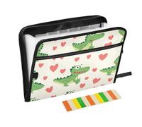 Dossier extensible Happy Valentine's Cartoon Dino Duty 13 poches Format A4 avec fermeture éclair pour vestes extensibles