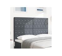vidaXL Dossier LED gris foncé 80 cm Velours, vidaXL Dossier capitonné avec boutons en cristal gris foncé 160 cm Velours