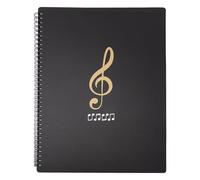 Dossier Musical A4 à Inserts Multiples, Organise Partitions et Feuilles | PP Noir, Protection Pratique et Résistante, pour École ou Maison, 30 Pages, 60 Faces