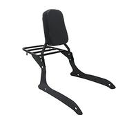 Dossier passager Sissy Bar et porte-bagages portable compatible avec Yamaha XVS1300 XVS1300A Midnight V-Star 2007-2015 (noir)