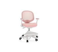 HJH Office Chaise enfant KidErgo 736412 – Tissu maille rose, repose-pieds, réglable, pivotante