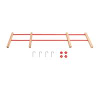 Dossier pour luge en contreplaqué et polyéthylène haute densité rouge et beige, 98,5 x 16 cm, avec design à double latte, pour enfants jusqu'à 50 kg, idéal pour luge, luge à neige et plaisir d'hiver