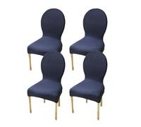 Dossier Rond Housse de Chaise Extensible Lot de 2/4/6 Couverture Protecteur de Chaise Salle à Manger Couvre de Chaise Moderne pour Restaurant Cuisine Decoration ( Color : Navy Blue , Size : 4PCS )