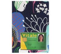 Dossier santé avec fenêtre carte Vitale - PVC ""Flowers"" avec poches intérieures - Fabriqué en France - Color Pop