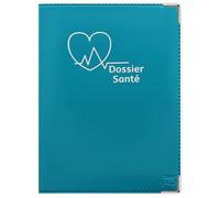 Dossier santé - PVC ""Bleu canard"" avec poches intérieures - Rangement ordonnances et carte Vitale - Fabriqué en France - Color Pop