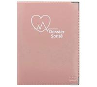 Dossier santé - PVC ""Old rose"" avec poches intérieures - Rangement ordonnances et carte Vitale - Fabriqué en France - Color Pop