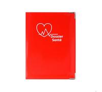 Dossier santé - PVC ""Rouge"" avec poches intérieures - Rangement ordonnances et carte Vitale - Fabriqué en France - Color Pop