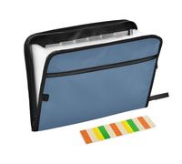 Dossier suspendu A4 en plastique extensible avec fermeture éclair pour travailleur social, infirmière clinique, bleu ardoise