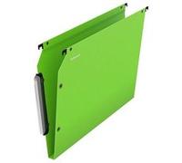 Esselte LGM VisioPlus PP - Dossiers Suspendus A4, Capacité 200 Feuilles, Fond 15 mm, Entraxe 330 mm, Porte-Étiquette XL Intégré, Lot de 10, Vert, 58136