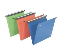 Esselte VGM VisioPlus PP - Dossiers Suspendus A4 Verticaux, Capacité 200 Feuilles, Fond 15 mm, Entraxe 330 mm, Porte-Étiquette XL Intégré, Lot de 10, Coloris Assortis, 58157