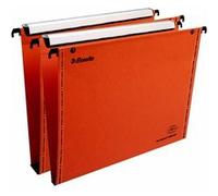 Esselte VGM VisioPlus - Dossiers Suspendus A4 Verticaux, Capacité 200 et 350 Feuilles, Fond 15 et 30 mm, Entraxe 330 mm, Porte-Étiquette XL Intégré, Lot de 10, Orange, 49971