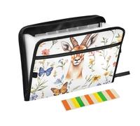 Dossiers accordéon A4 avec poches pour étudiants en médecine, réunion, art, antilope, blanc