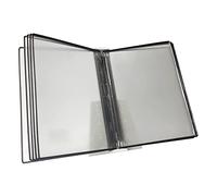 Dossiers de bureau, organiseur de référence mural, étagère de vitrine, table lutrin en métal | 10 poches A4 | pour consultation et présentation de documents