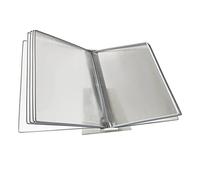 Dossiers de bureau, organiseur de référence mural, étagère de vitrine, table lutrin en métal | 10 poches A4 | pour consultation et présentation de documents