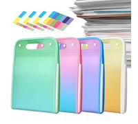 Dossiers de fichiers colorés - Organiseur extensible en accordéon - 4 chemises avec 13 poches pour documents A4 reçus factures mensuelles scolaires de bureau