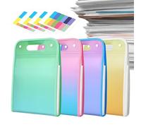 Dossiers de fichiers couleur - Lot de 4 Organisateurs de documents extensibles, classeur d'archive multi-poches, boîte de rangement pour papier de capacité, système de séparation d'onglets renforcé |