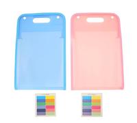 Dossiers de fichiers verticaux de 2pcs, 13 dossiers de documents Pocket A4 avec autocollants d'index, poignée supérieure, porte-documents A4 pour la gestion des fichiers de (Rose + bleu)