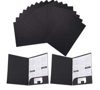 Dossiers en Papier A4 Chemise Cartonnée en Papier Kraft 350gsm A4 Papier Dossier de Fichiers Pochette Porte Document Organisateur Stockage Contrat Presentation Rapports (20 Pièces Une Poche Noir)