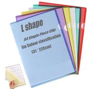 Dossiers en plastique transparent A4,30 Pcs Chemises Plastique Dossier Pochette A4 Pochette Document 6 Couleurs Vives Transparent Plastique Sous Chemise pour Bureau École Documents Classification