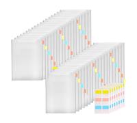 Dossiers Plastiques Transparent | Trente Pochettes Transparentes Pour Documents Avec Soixante Étiquettes Repères Adhésives - Rangement Scolaire Et Bureau École Voyage | Pour Étudiants Enseignants Adul
