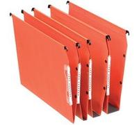 Esselte Dual - Dossiers Suspendus A4 Latéraux, Capacité 100 Feuilles, Fond en V, Entraxe 330 mm, Porte-Étiquette Intégré, Lot de 25, Orange, 21627