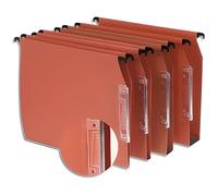 Esselte Dossiers suspendus OBLIQUE AZ – A4 Kraft orange 210g, Lot de 25, Fond V, Volet d'agrafage