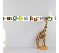 Dostear alphabet anglais 10×300CM Bordure de papier peint Frise Adhesive Frise Autocollante pour Cuisine, Salle de Bains, Plafond, Salon, Chambre Décoration Murale