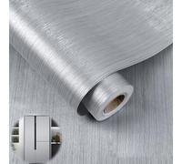 Dostear Aspect Métal Inox Brossé Papier de Contact Imperméable Stickers pour Meubles Film Adhésif Décoratif Peint Autocollant Extra Large RéfrigéRateur Comptoir Meubles de Cuisine60x500cm