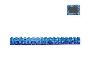 Dostear Bordure de papier peint Bleu Décoration murale amovible Frise Murale Papier Peint Autocollant imperméable en PVC Plinthe 7.6cm X 1500cm