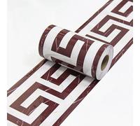 Dostear Frises Papier Peint bande marron 10cm X 300cm Moulure Murale Autocollant Murals Adhesif Murale Plinthe Adhesive Pvc