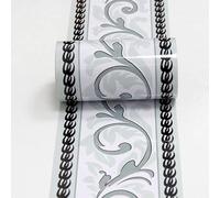 Dostear Frises Papier Peint gris brillant 10cm X 300cm Moulure Murale Autocollant Murals Adhesif Murale Plinthe Adhesive Pvc