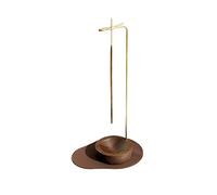 Dostende Porte-encens Multifonction en Bois avec Porte-encens en Laiton pour décoration d'intérieur, Yoga, Spa, Madiation (Bois de Noyer)