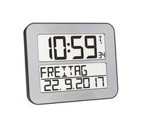 Dostmann 60.4512.54 radiopiloté(e) Horloge murale 258 mm x 212 mm x 30 mm argent, noir grand écran