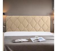 DOSYCOVUR Couvre-Tête De Lit en Velours Élastique Lavable Anti-Poussière Protection Complète pour Lit King Simple Double Chambre Moderne Coussins avec Attaches,Camel,150cm