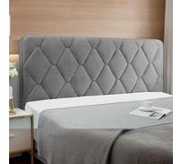 DOSYCOVUR Couvre-Tête De Lit en Velours Élastique Lavable Anti-Poussière Protection Complète pour Lit King Simple Double Chambre Moderne Coussins avec Attaches,Gris,140cm