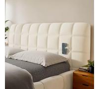 DOSYCOVUR Housse De Tête De Lit Moderne en Velours Lavable pour Lit Simple King Size Double Protection Complète Épaisse Coussin Doux Anti-Poussière,Blanc,160cm