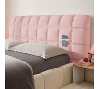 DOSYCOVUR Housse De Tête De Lit Moderne en Velours Lavable pour Lit Simple King Size Double Protection Complète Épaisse Coussin Doux Anti-Poussière,Rose,170cm