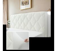DOSYCOVUR Housse Tête De Lit Extensible Velours Doux Protection Poussière Complète Coussin Tête De Lit Simple Double King,Blanc,170cm