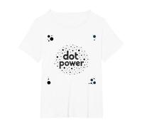 Dot Boys Power - Art Graphique à Pois ludiques T-Shirt, Femme Grandes Tailles, Blanc, 5X