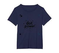 Dot Boys Power - Art Graphique à Pois ludiques T-Shirt, Femme Grandes Tailles, Bleu Marine, 5X