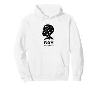 Dot Boys Silhouette Art : garçon à Pois Graphiques Modernes Sweat à Capuche, Unisexe pour Adultes, Blanc, S