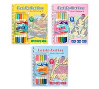 Dot-By-Letter Mindful Coloring Kit,Dot by Letter Adult Coloring Book，3 PCS | Stress Relief Dot Marker Art Set with 10 Vibrant Colors & 20 Hidden Scene,Spiral-Bound Activity Book,for Meditations