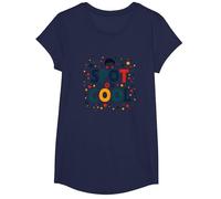 Dot Day Celebration Joyful Youth Jumping T-Shirt, Fille, Bleu Marine, XS