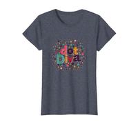 Dot Diva : Célébration à Pois colorés T-Shirt, Femme, Bleu Chiné, XXL