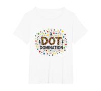 Dot Domination : Célébration colorée pour Les Amateurs de Pois T-Shirt, Femme Grandes Tailles, Blanc, 2X