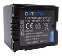 Dot.Foto CGA-DU12, CGA-DU14, VW-VBD140 Premium 7.2v / 1800mAh Batterie Rechargeable pour Panasonic VDR-D152, VDR-D160, VDR-D200, VDR-D220, VDR-D230, VDR-D250, VDR-D300, VDR-D310