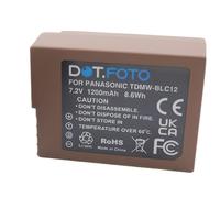 Dot.Foto DMW-BLC12, DMW-BLC12E Premium 7.2v / 1200mAh Batterie Rechargeable USB-C pour Panasonic Lumix DC-G97 DMC-FZ200 DMC-FZ1000 DMC-G5 DMC-G6 DMC-G7 DMC-GX8 DMC-G85 DMC-GH2