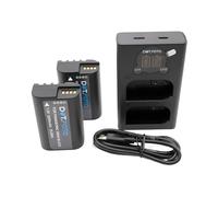 Dot.Foto DMW-BLK22 Premium 2200mh Batterie (x2) & DMW-BTC15 Type Chargeur Double USB LCD Rapide pour Panasonic Lumix DC-S5, S5II, S5IIX, S9, G9II, GH5, GH5II, GH5S, GH6
