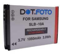 Dot.Foto SLB-10A Premium 3.7v / 1050mAh Batterie Rechargeable pour Samsung EX2F, ES55, ES60, WB200F,WB250F, WB280F, WB350F, WB500, WB550, WB700, WB750, WB800F, WB1100F, NV9, L100, L110, M310W